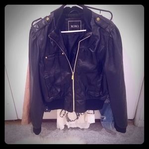 Lightly used faux leather jacket